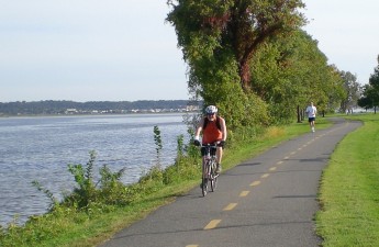 Biking along the river