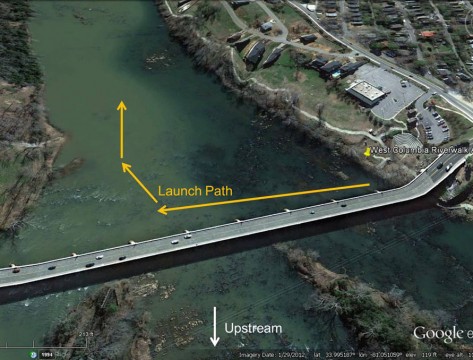 West Columbia Riverwalk Access Altered (Google Earth)